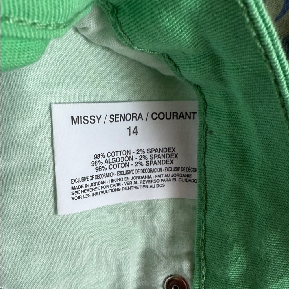 Nine West Mint Santa Monica fit Green Jean Shorts - Picture 9 of 9